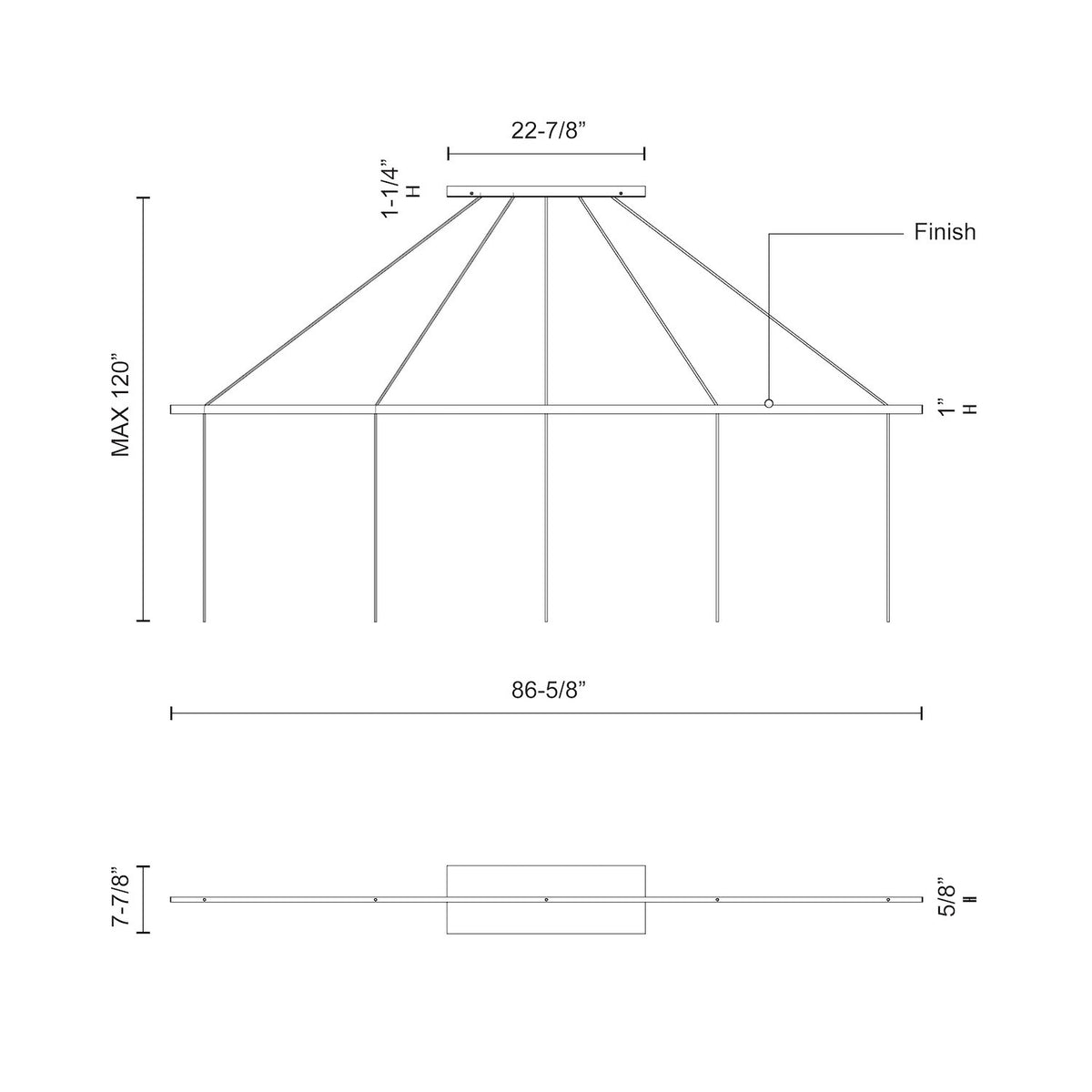 Pièce de rechange Marquee Noir, 86 5/8" – vue 2