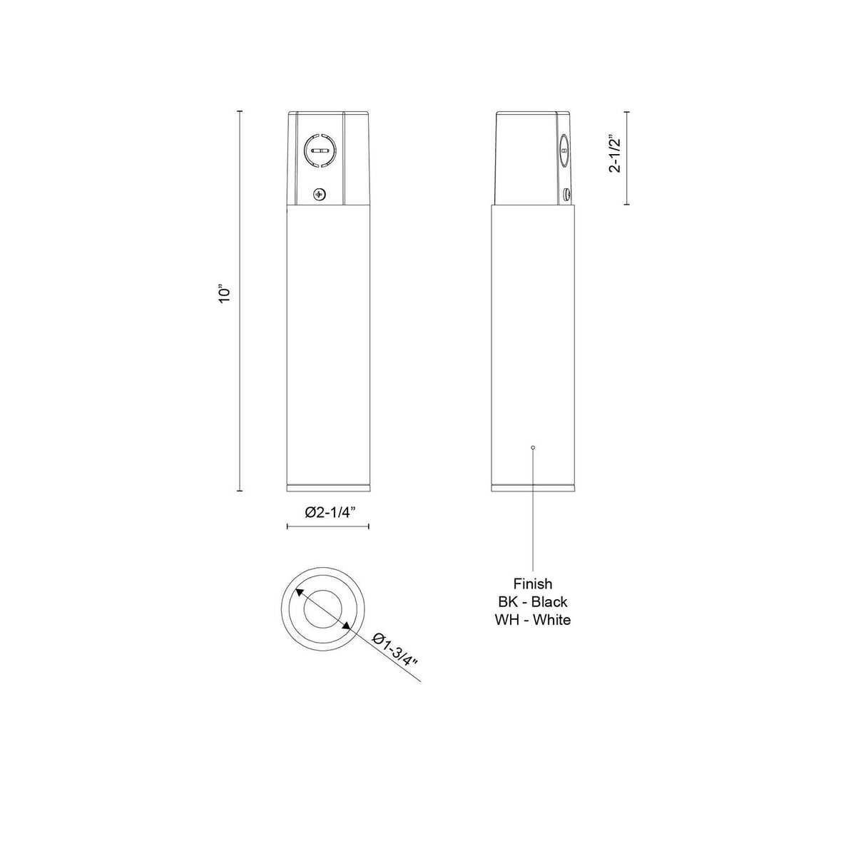 Plafonnier 2po Lorna Blanc, 10" – vue 2