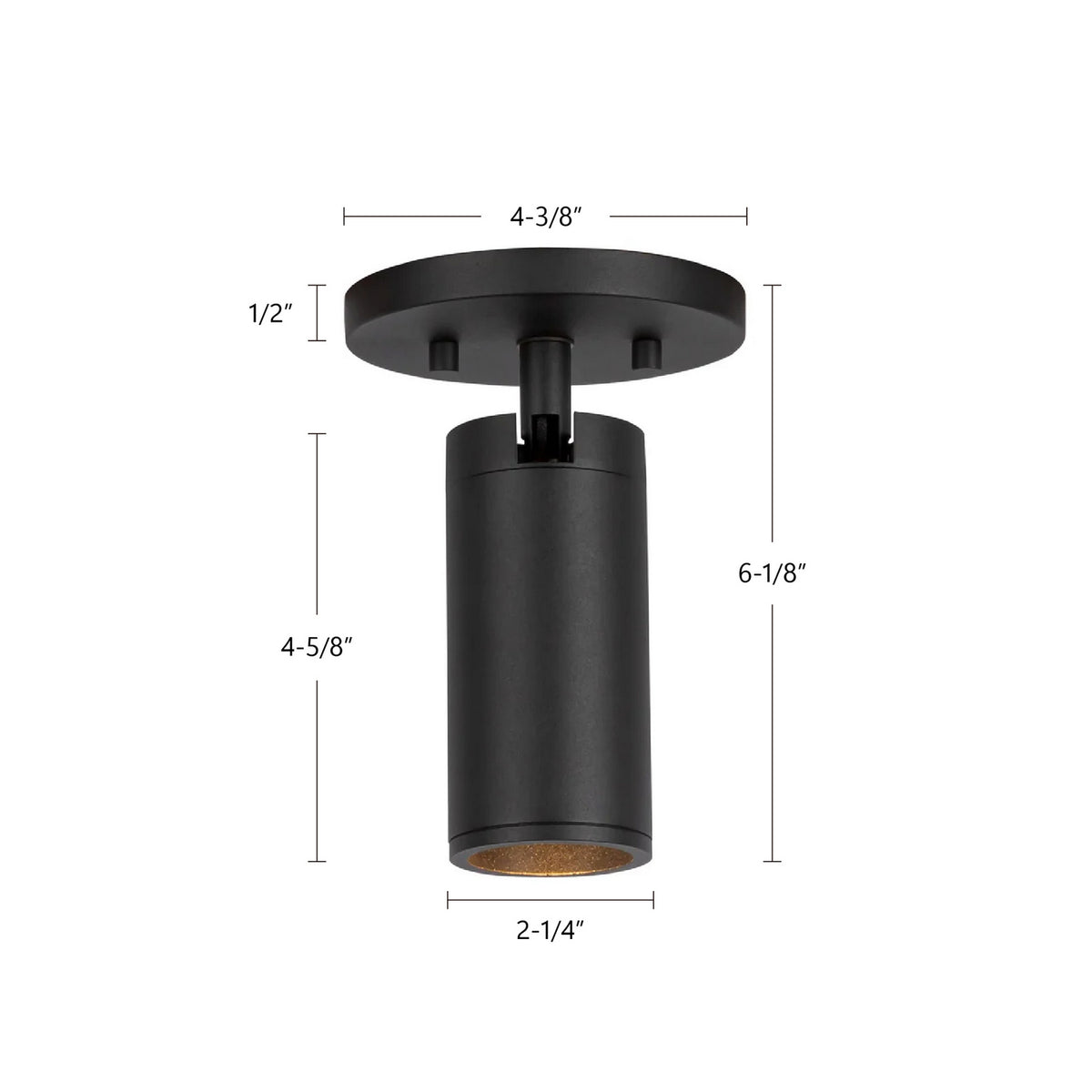 Plafonnier 2po Lorna Noir, 6 1/8" – vue 7