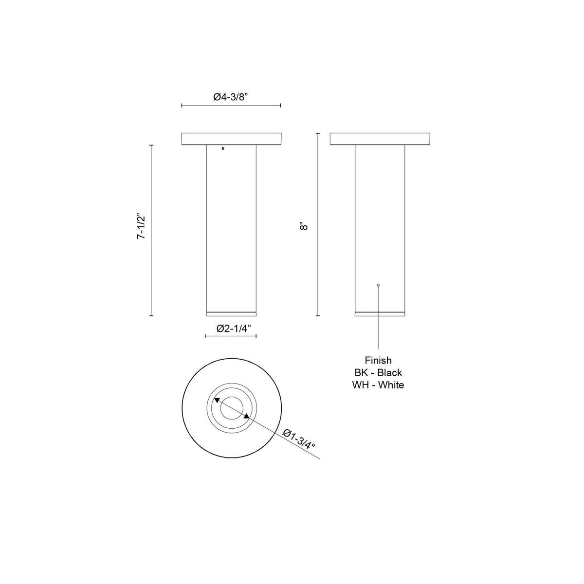 Plafonnier 2po Lorna Blanc, 8" – vue 2