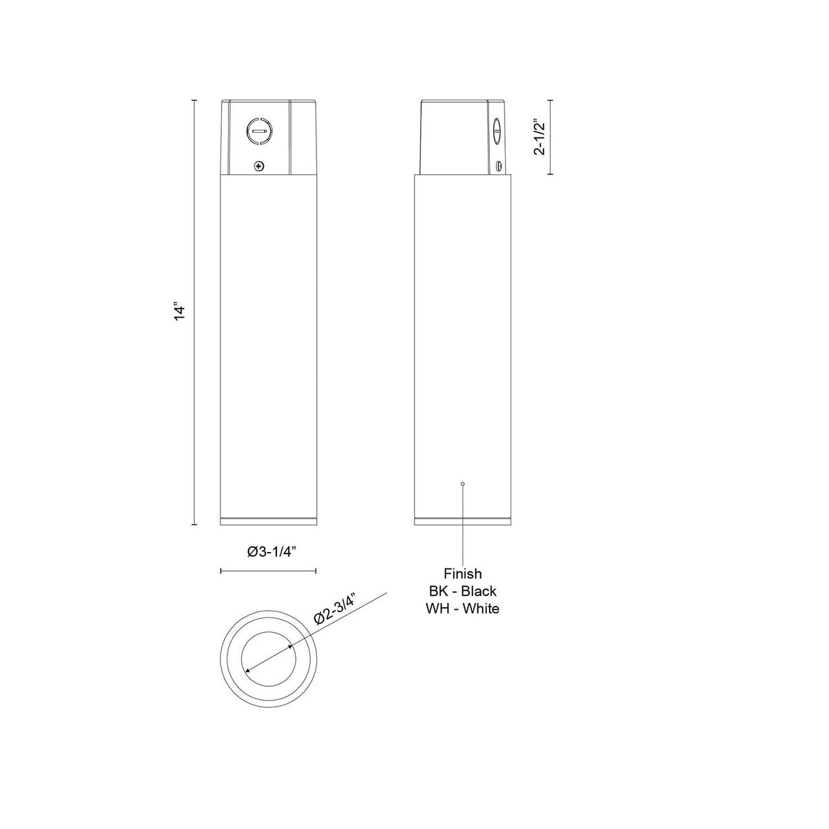 Plafonnier 3po Lorna Blanc, 14" – vue 2