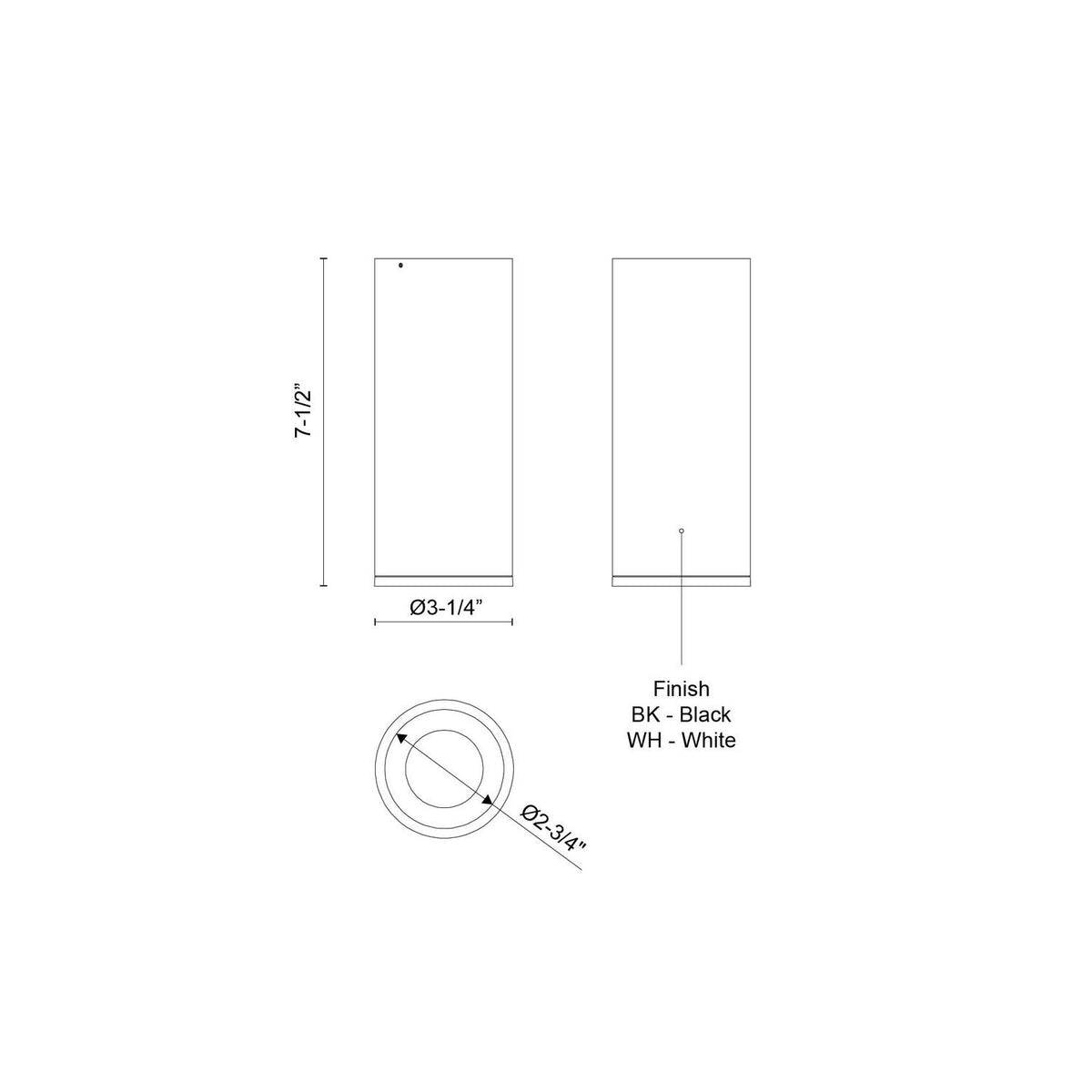 Plafonnier 3po Lorna Blanc, 7 1/2" – vue 2