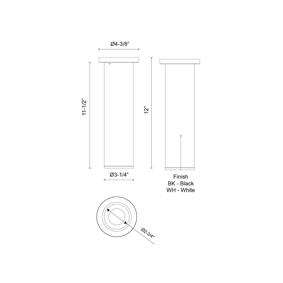 Plafonnier 3po Lorna Blanc, 12" – vue 2