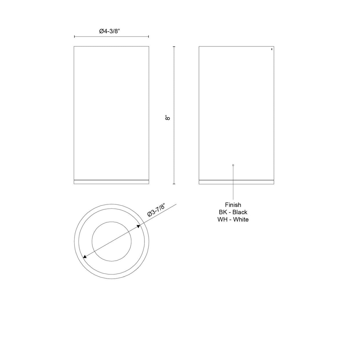 Plafonnier 4po Lorna Blanc, 8" – vue 2