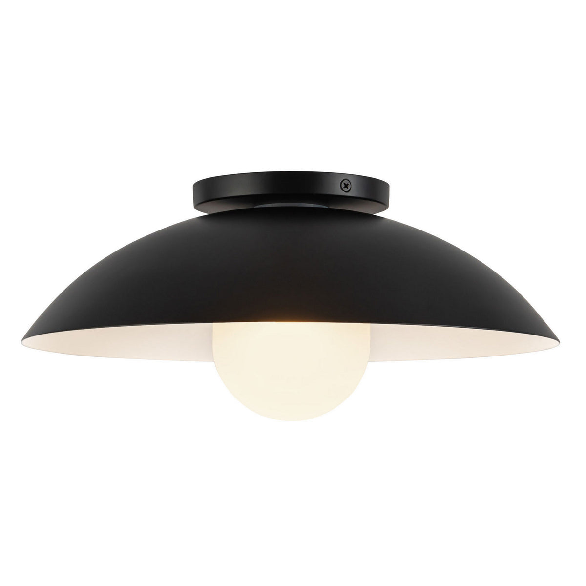 Plafonnier 6" Umbra Noir / Verre opale – Kuzco Lighting