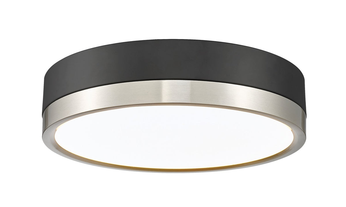 Plafonnier Algar Noir mat + Nickel brossé, 12" – Z-Lite