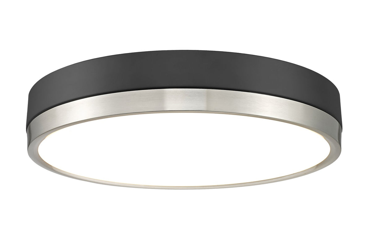Plafonnier Algar Noir mat + Nickel brossé, 16" – Z-Lite