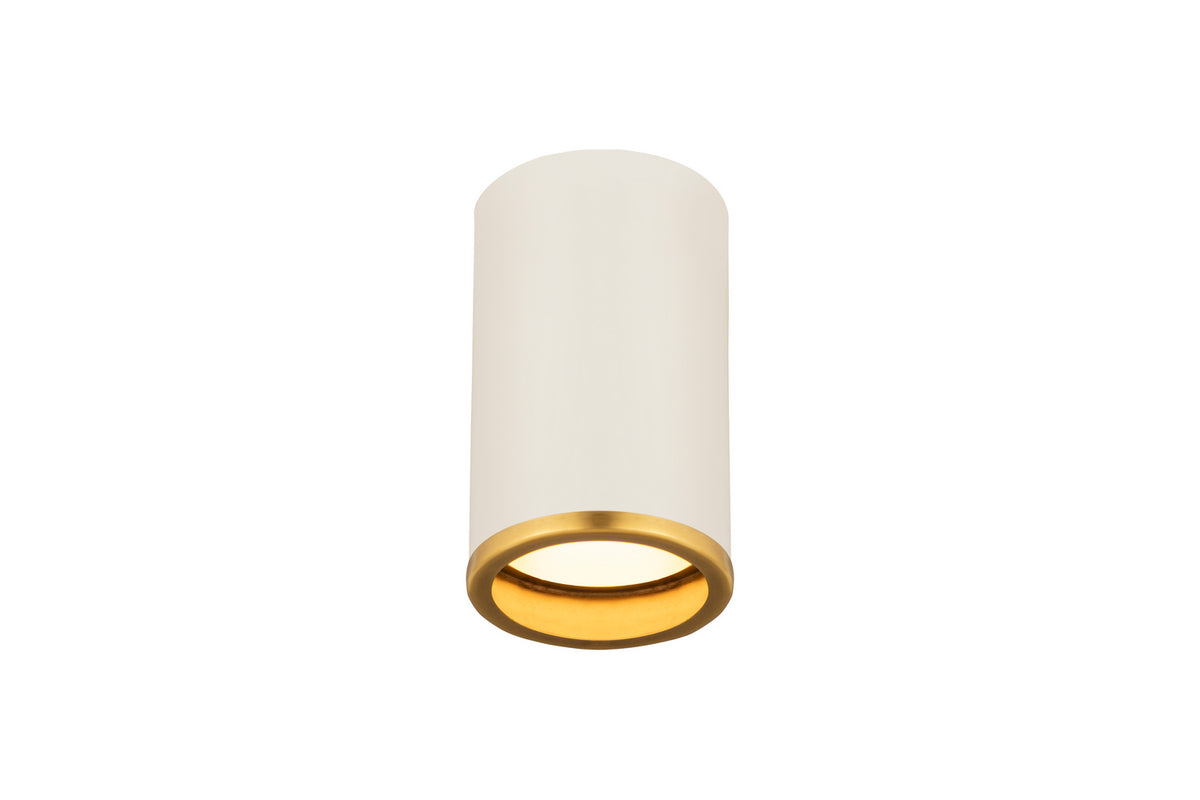Plafonnier Arlo Blanc mat + Laiton bruni, 5 1/4" – vue 3