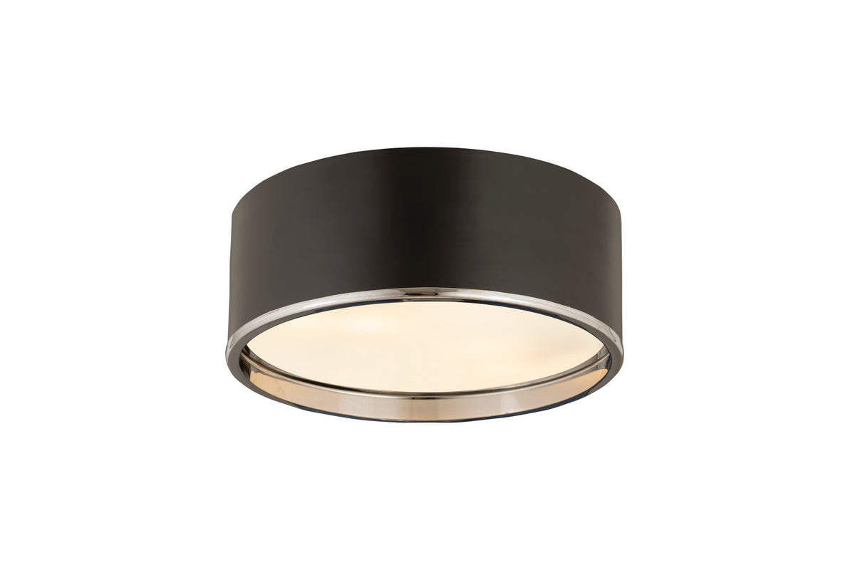 Plafonnier Arlo Noir mat + Chrome, 16" – vue 2