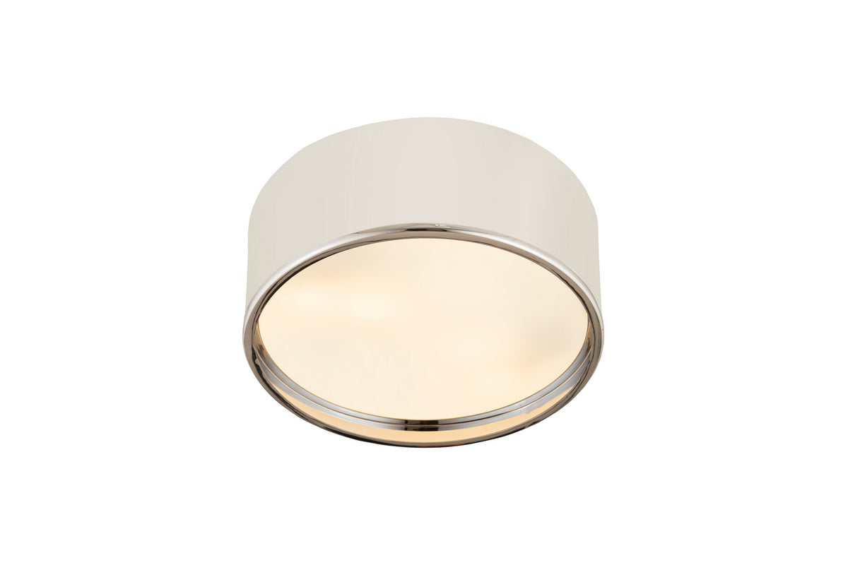 Plafonnier Arlo Blanc mat + Chrome, 16" – vue 3
