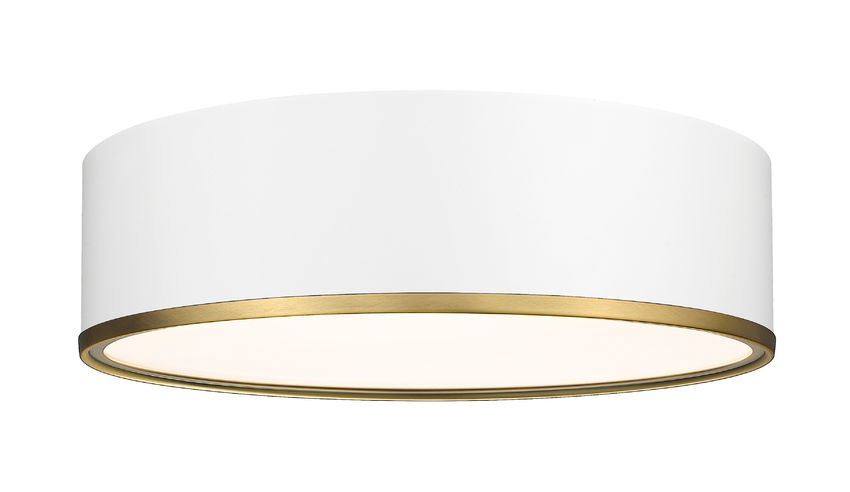 Plafonnier Arlo Blanc mat + Laiton bruni, 20 1/4" – Z-Lite