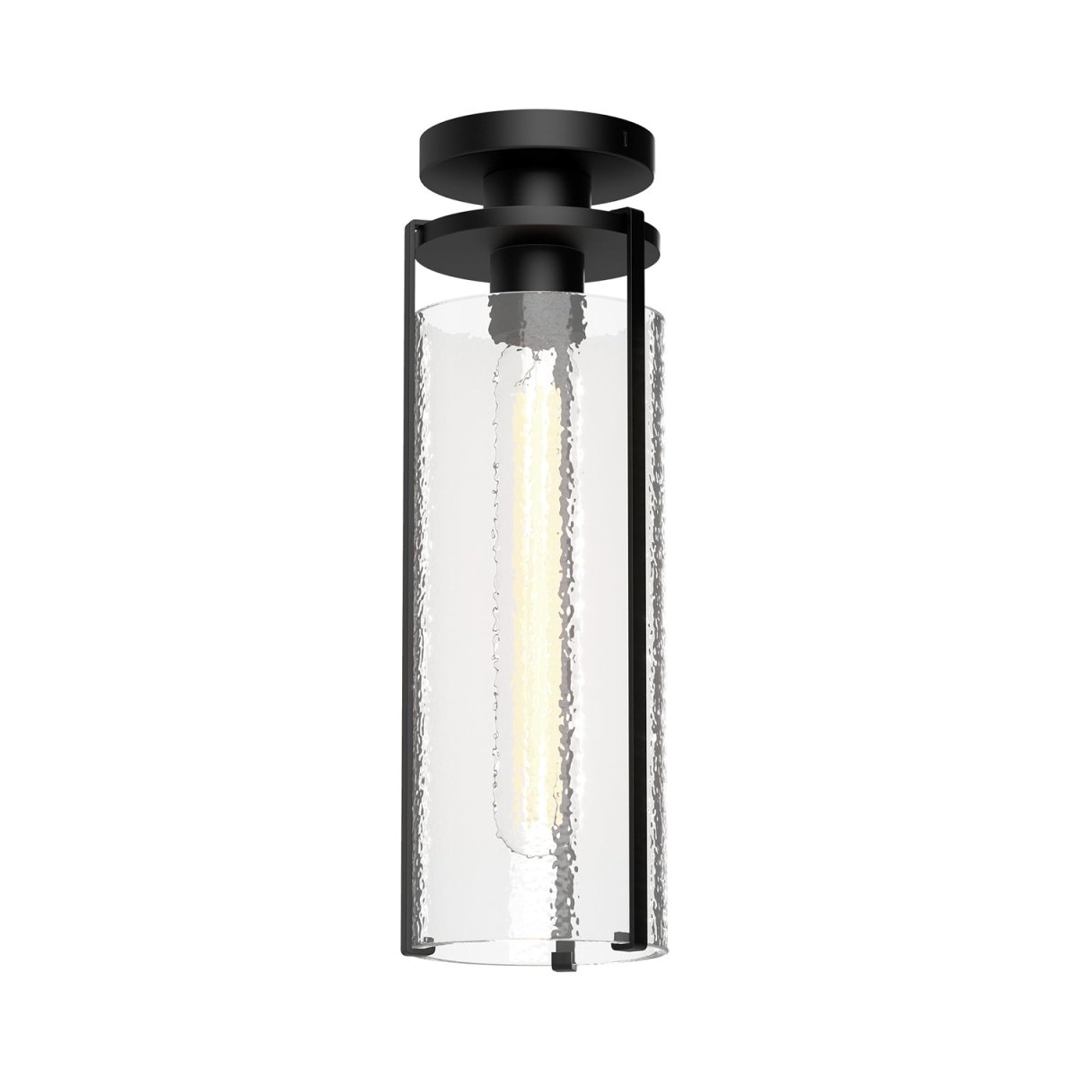 Plafonnier Belmont - Noir mat / Verre d'eau clair by Alora Lighting | Luminaires & cie