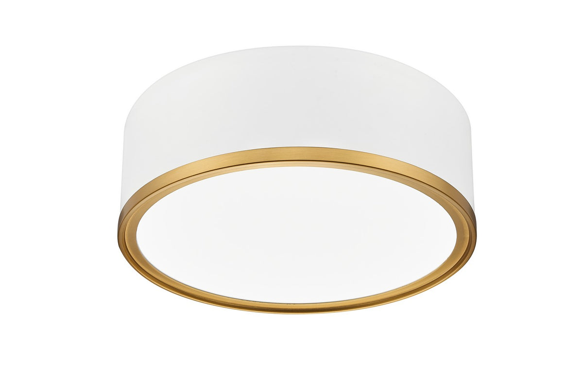 Plafonnier Bradley Blanc mat + Or moderne, 12 1/4" – vue 3