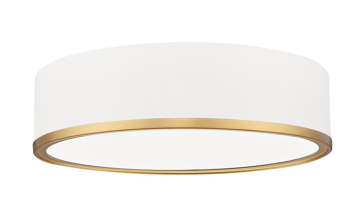 Plafonnier Bradley Blanc mat + Or moderne, 16" – Z-Lite