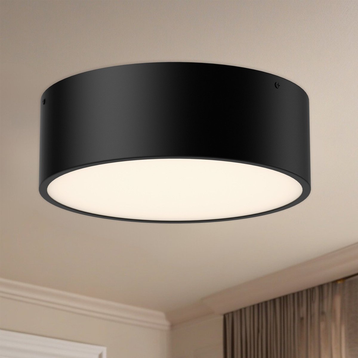 Plafonnier Brisbane - Noir mat 12" by Alora Lighting | Luminaires & cie