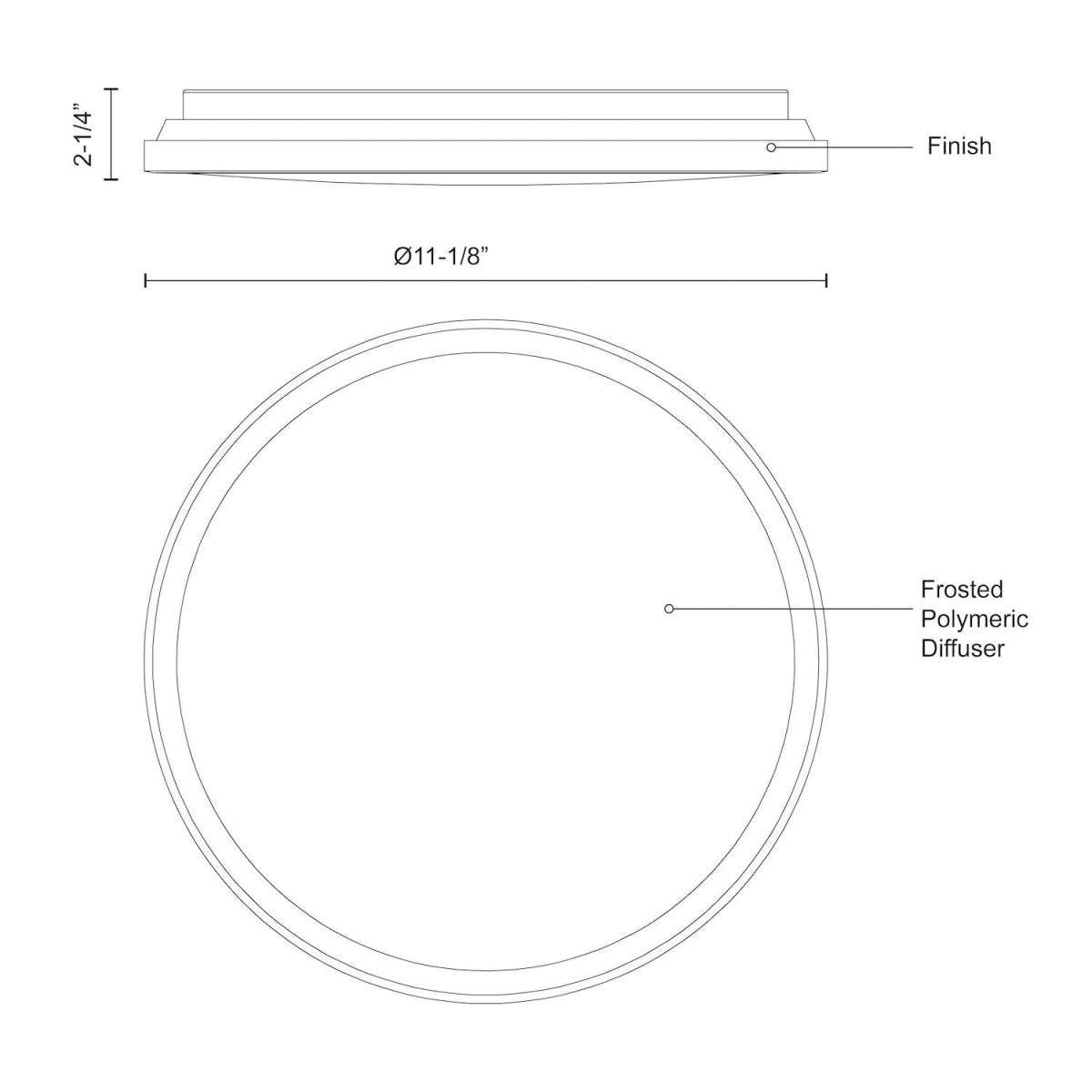 Plafonnier Brook - Noir 11 1/8" 3000°K by Kuzco Lighting | Luminaires & cie