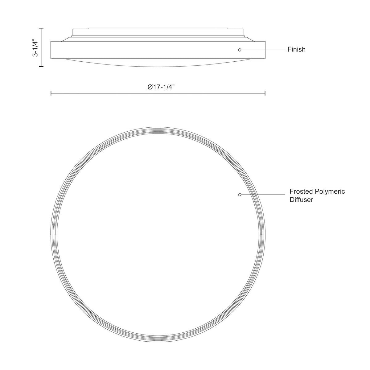 Plafonnier Brunswick Blanc, 17 1/4", 5CCT/2700K/3000K/3500K/4000K/5000K – vue 2
