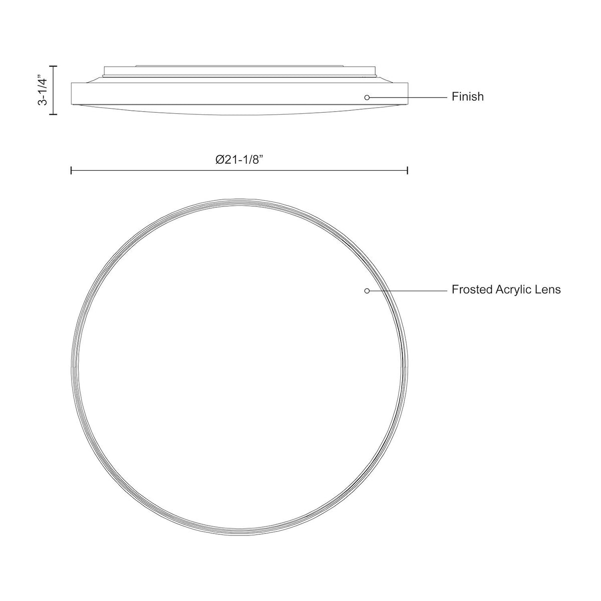 Plafonnier Brunswick Noir, 21 1/8", 5CCT/2700K/3000K/3500K/4000K/5000K – vue 2