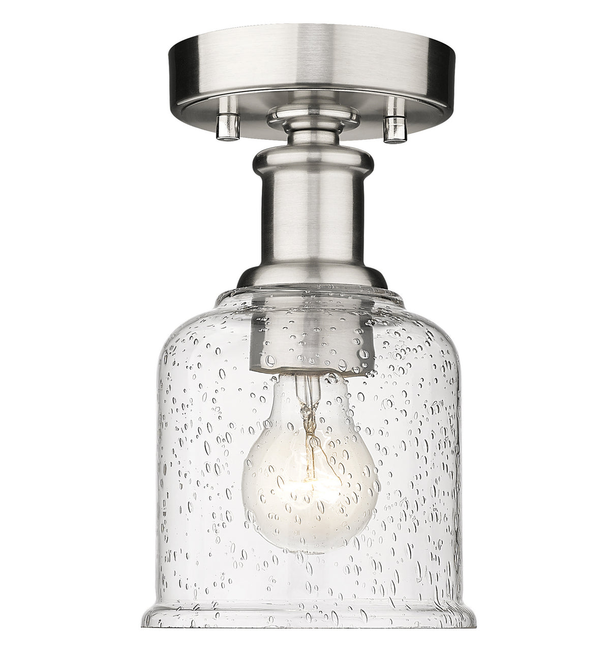 Semi-plafonnier Bryant Nickel brossé, Grené transparent – Z-Lite