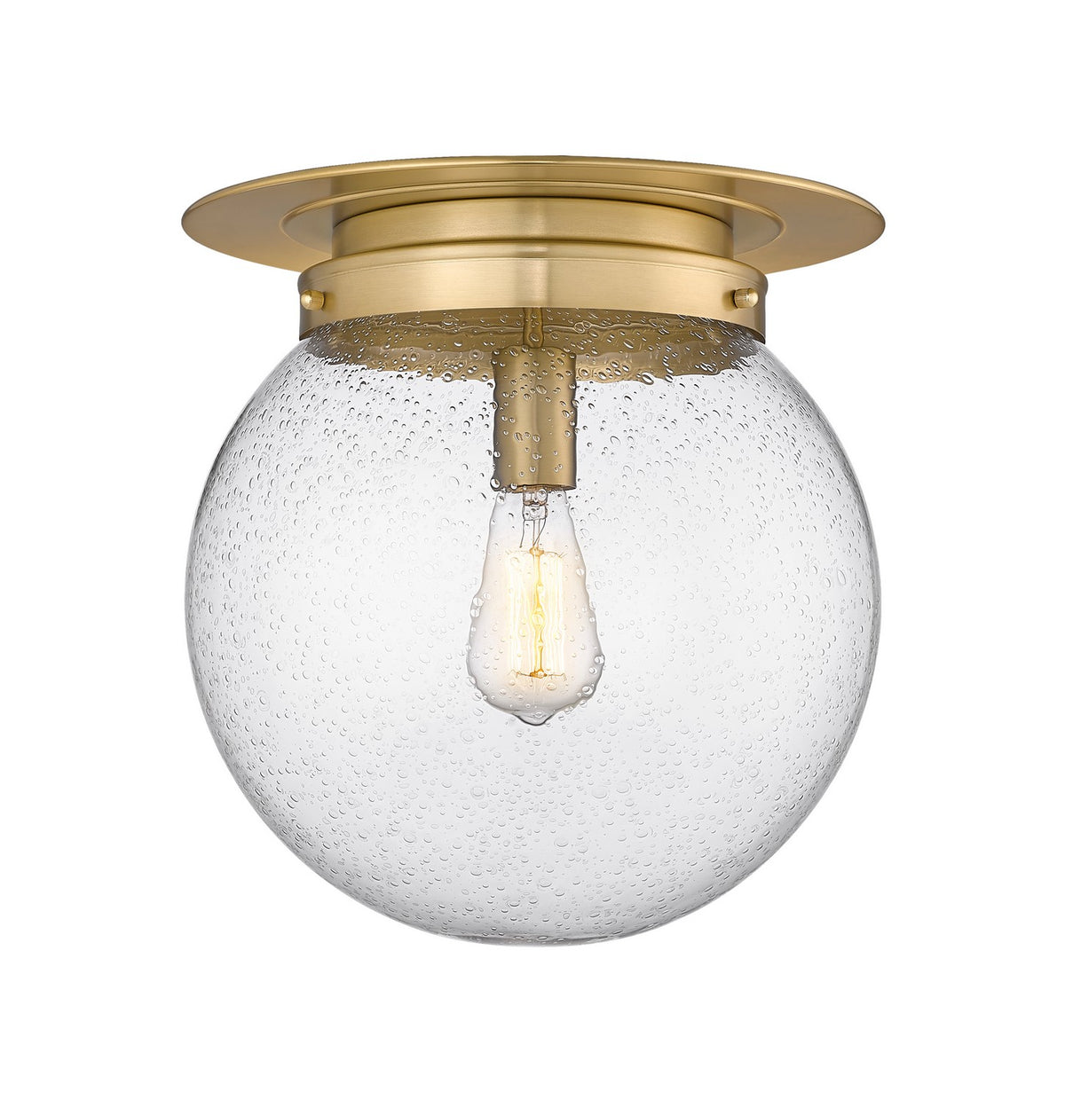 Plafonnier Calhoun Laiton patrimoine, Grené transparent, 13" – Z-Lite