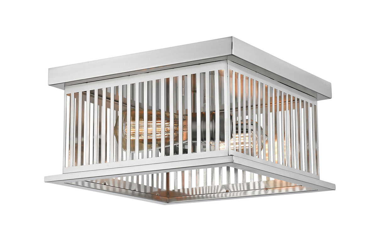 Plafonnier carré Camellia Nickel brossé, 12" – Z-Lite