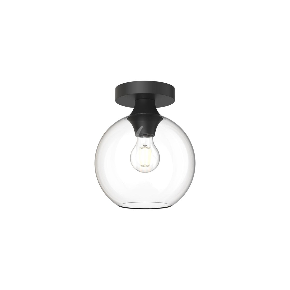 Plafonnier Castilla - Noir mat Verre clair 7 7/8" by Alora Lighting | Luminaires & cie