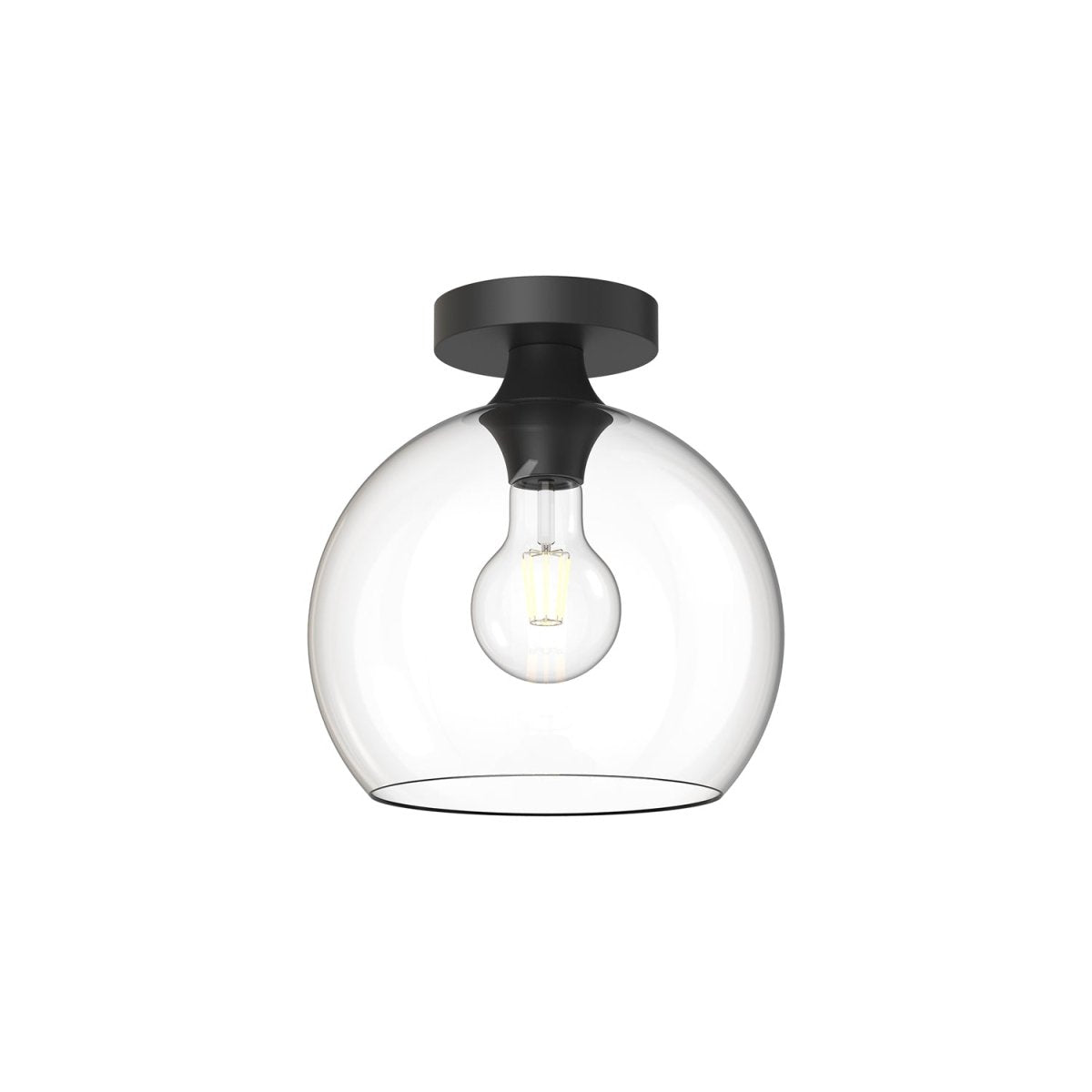 Plafonnier Castilla - Noir mat Verre clair 9 7/8" by Alora Lighting | Luminaires & cie