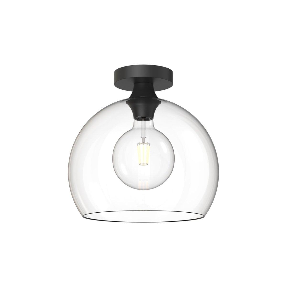 Plafonnier Castilla - Noir mat Verre clair 11 7/8" by Alora Lighting | Luminaires & cie