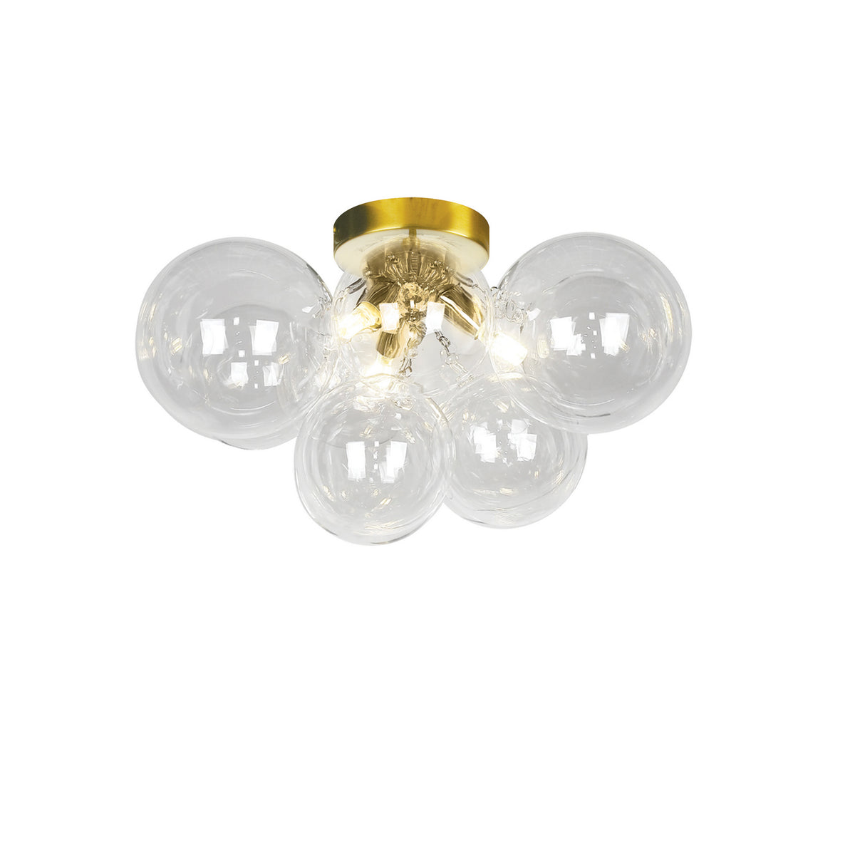 Plafonnier Comet Laiton vieilli, Transparent – Dainolite