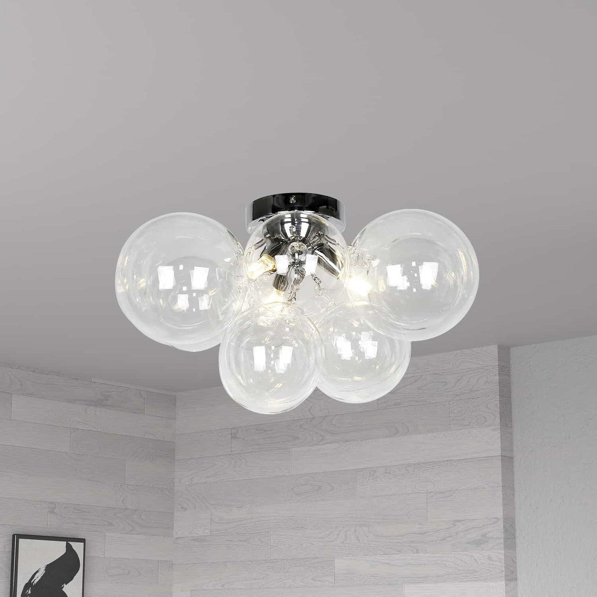 Plafonnier Comet Chrome poli, Transparent – vue 2