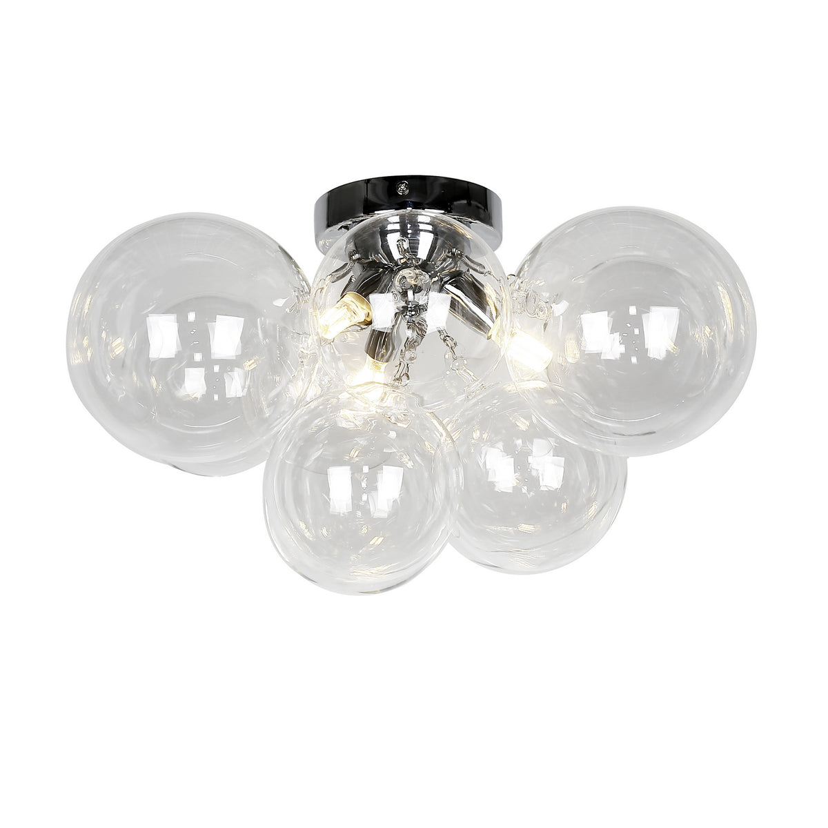 Plafonnier Comet Chrome poli, Transparent – Dainolite