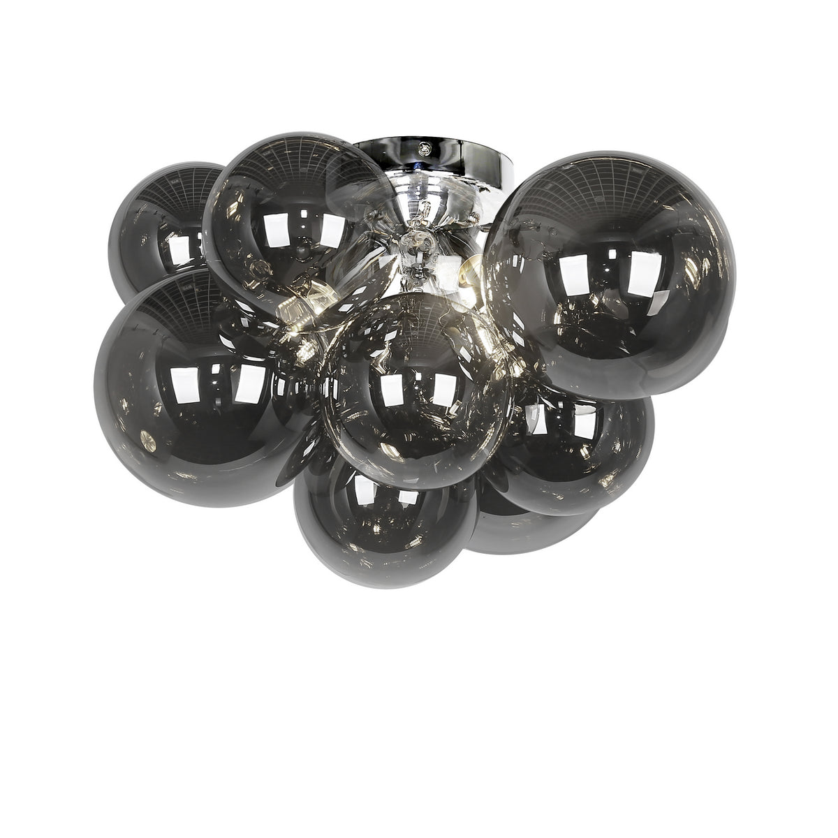 Plafonnier Comet Chrome poli, Fumé – Dainolite