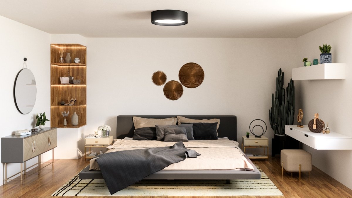 Plafonnier Dalton - Noir 20" 5CCT/2700°K/3000°K/3500°K/4000°K/5000°K by Kuzco Lighting | Luminaires & cie