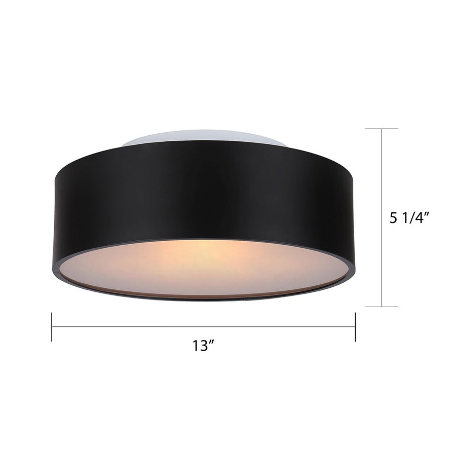 Plafonnier Dexter - Noir mat 13" by Canarm | Luminaires & cie
