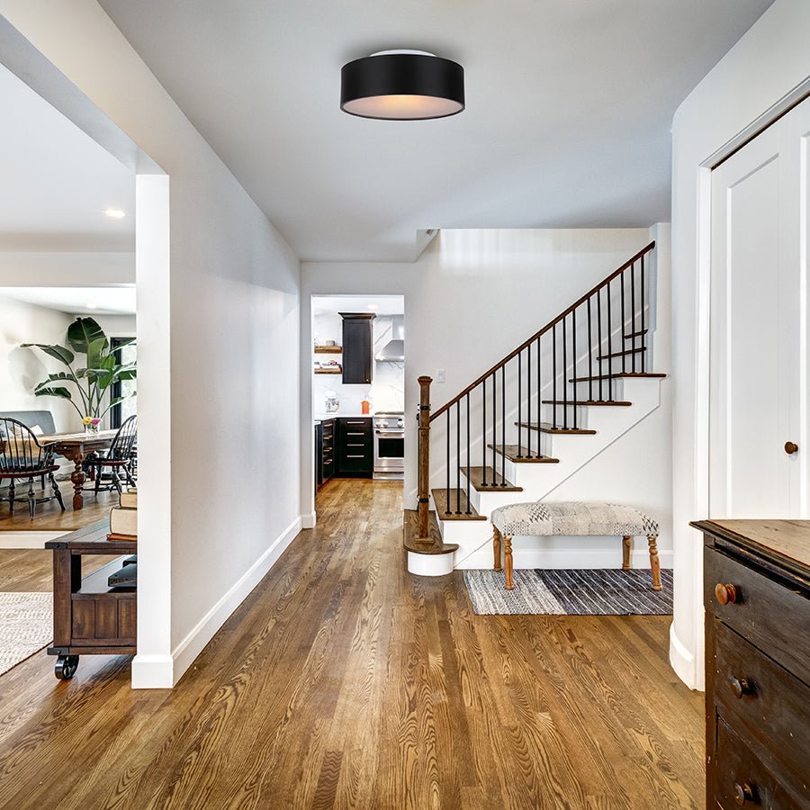 Plafonnier Dexter - Noir mat 13" by Canarm | Luminaires & cie