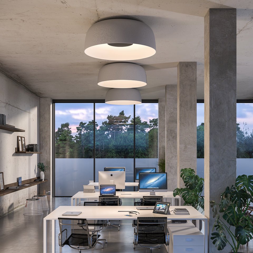 Plafonnier Djembé - Blanc Djembé C 65.45 (25.5"Ø x 17.75") TRIAC by Marset | Luminaires & cie