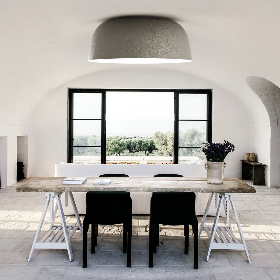 Plafonnier Djembé - Gris Djembé C 100.38 (39.5"Ø x 15") TRIAC by Marset | Luminaires & cie