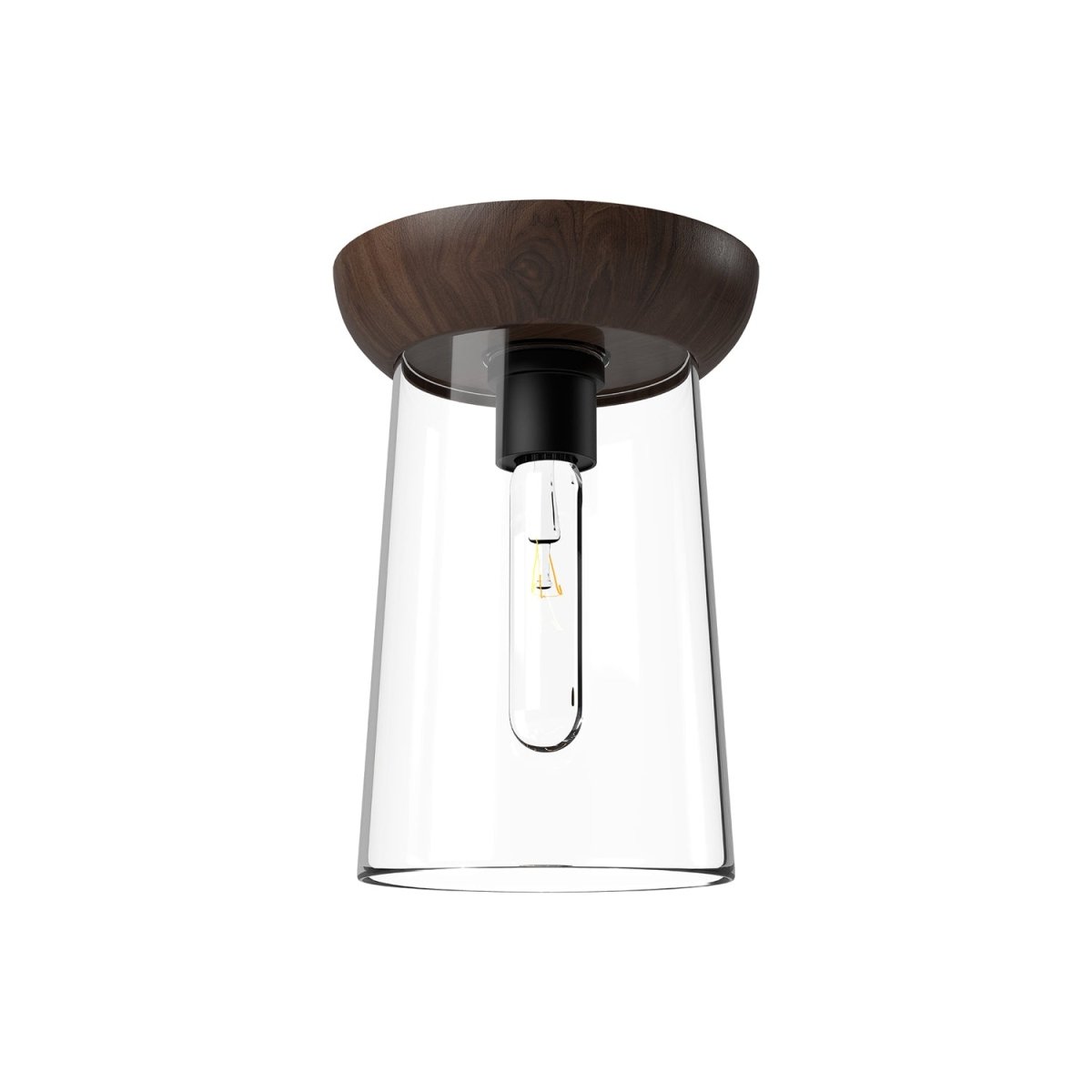Plafonnier Emil - Noir mat / Noyer by Alora Lighting | Luminaires & cie