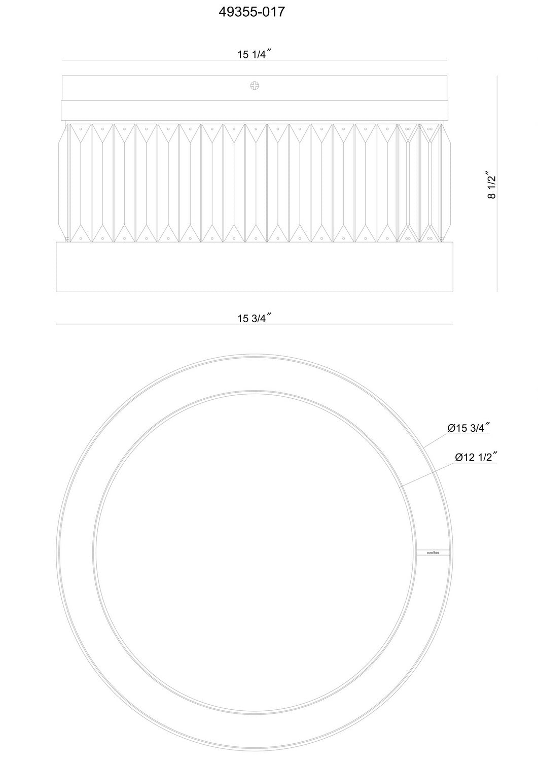 Plafonnier Empra Or, 15 3/4" – vue 8