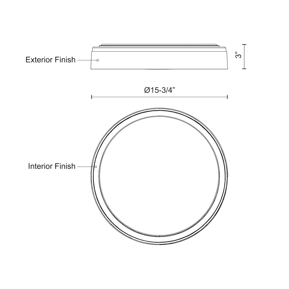 Plafonnier Essex Noir, 15 3/4", 5CCT/2700K/3000K/3500K/4000K/5000K – vue 2