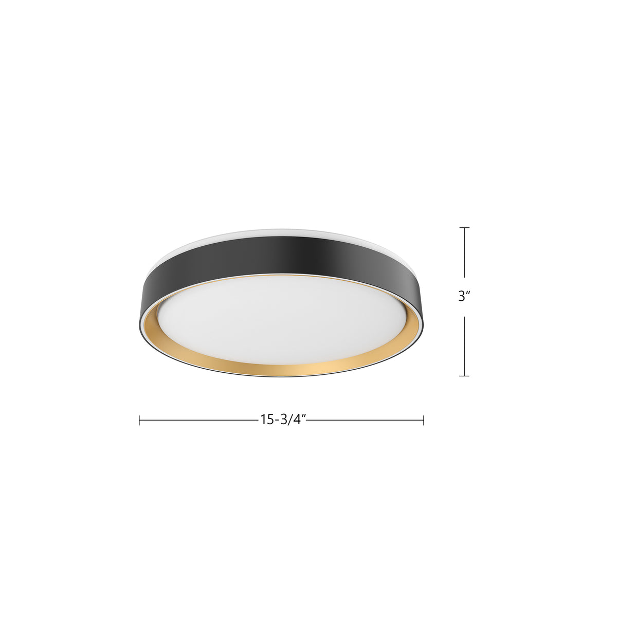 Plafonnier Essex Noir, 15 3/4", 5CCT/2700K/3000K/3500K/4000K/5000K – vue 3