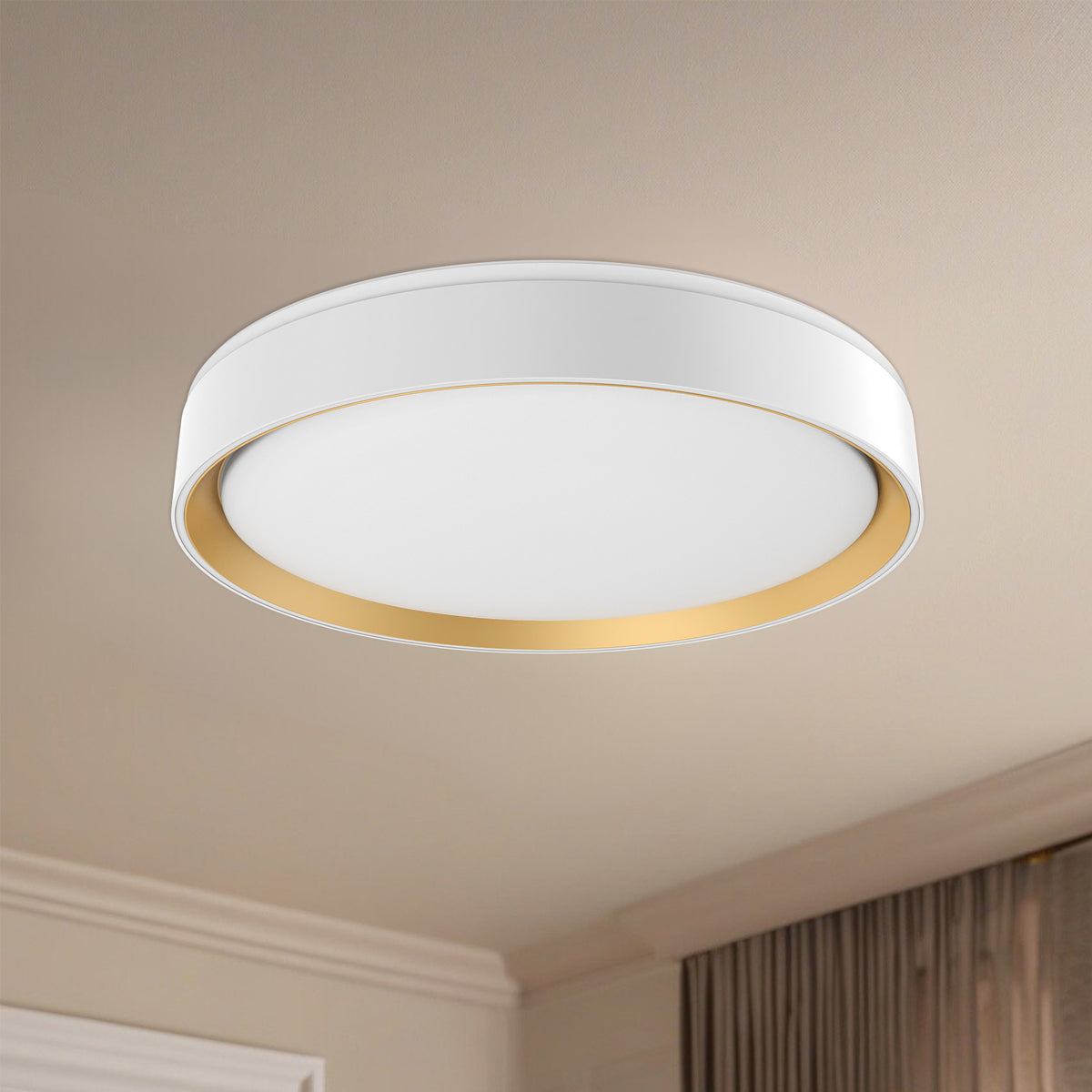 Plafonnier Essex Blanc / Or, 15 3/4", 5CCT/2700K/3000K/3500K/4000K/5000K – vue 2