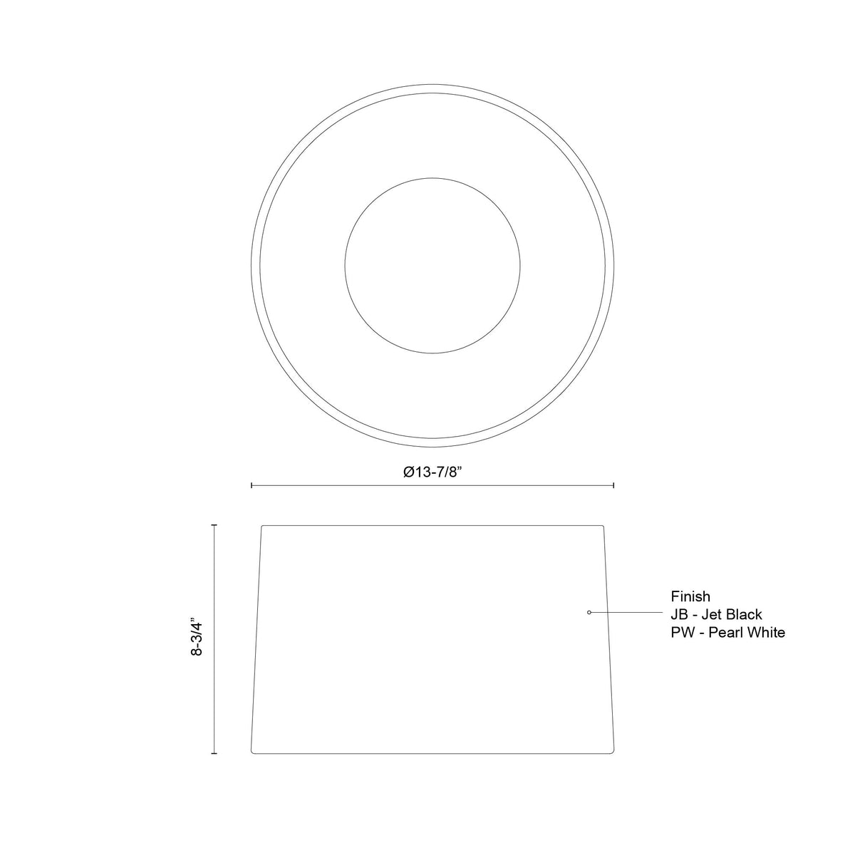Plafonnier Etta Blanc, 13 7/8" – vue 5