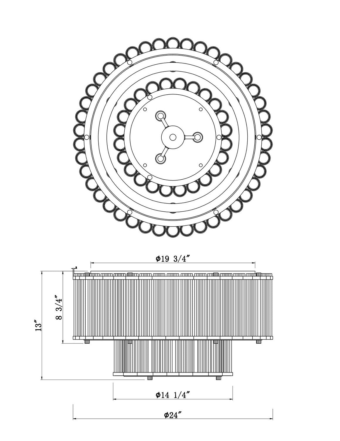 Plafonnier Glasbury Nickel poli, 23 3/4" – vue 5