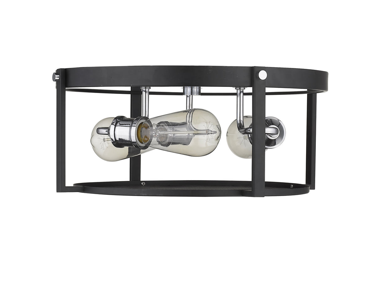 Plafonnier Halcyon Noir mat + Chrome, 16 1/4" – vue 4