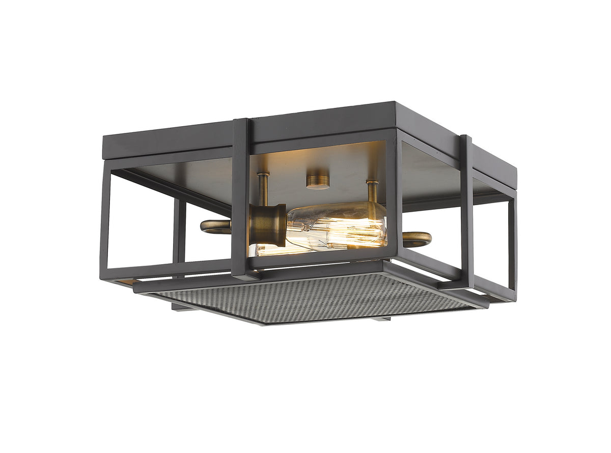 Plafonnier Halcyon Bronze + Laiton patrimoine, 13 3/4" – Z-Lite