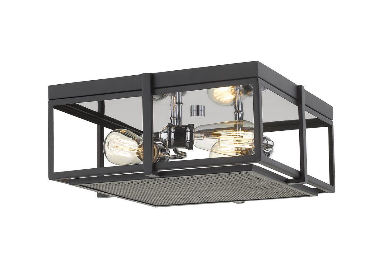 Plafonnier Halcyon Noir mat + Chrome, 15 3/4" – Z-Lite