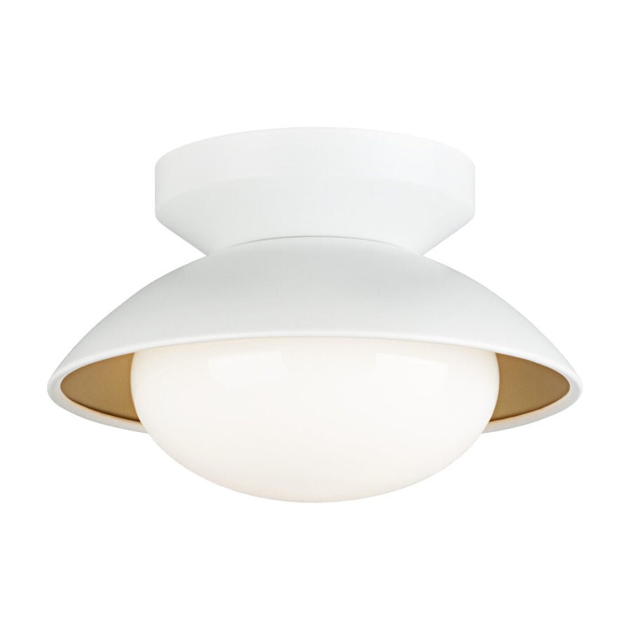 Plafonnier Hatley - Blanc et or 11 7/8" by Matteo Lighting | Luminaires & cie