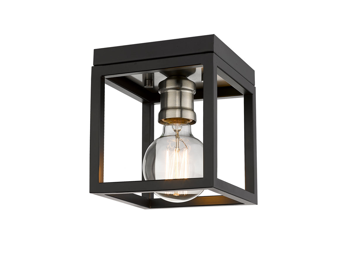 Plafonnier Kube Noir mat + Nickel brossé – Z-Lite