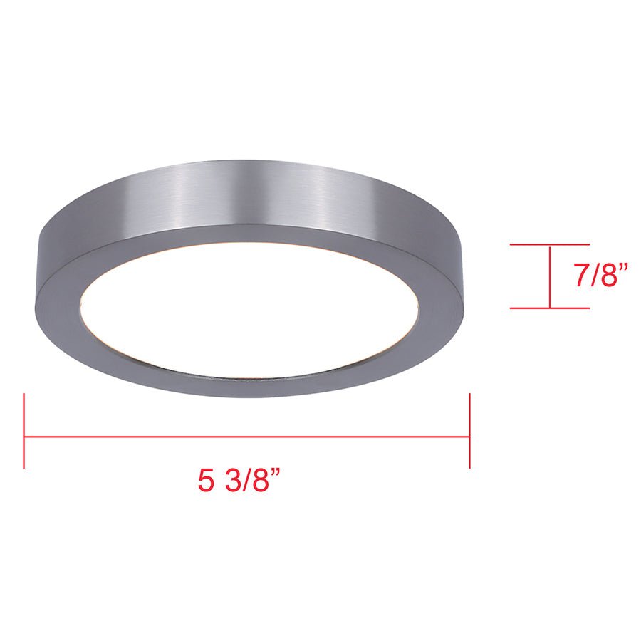 Plafonnier LED Disc - Nickel brossé 7.28" 2700°K by Canarm | Luminaires & cie